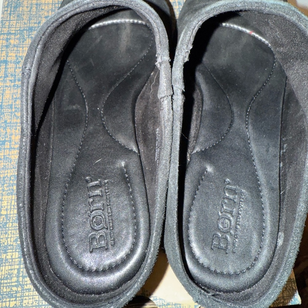 Born Women's Black Suede Clogs - Picture 6 of 8